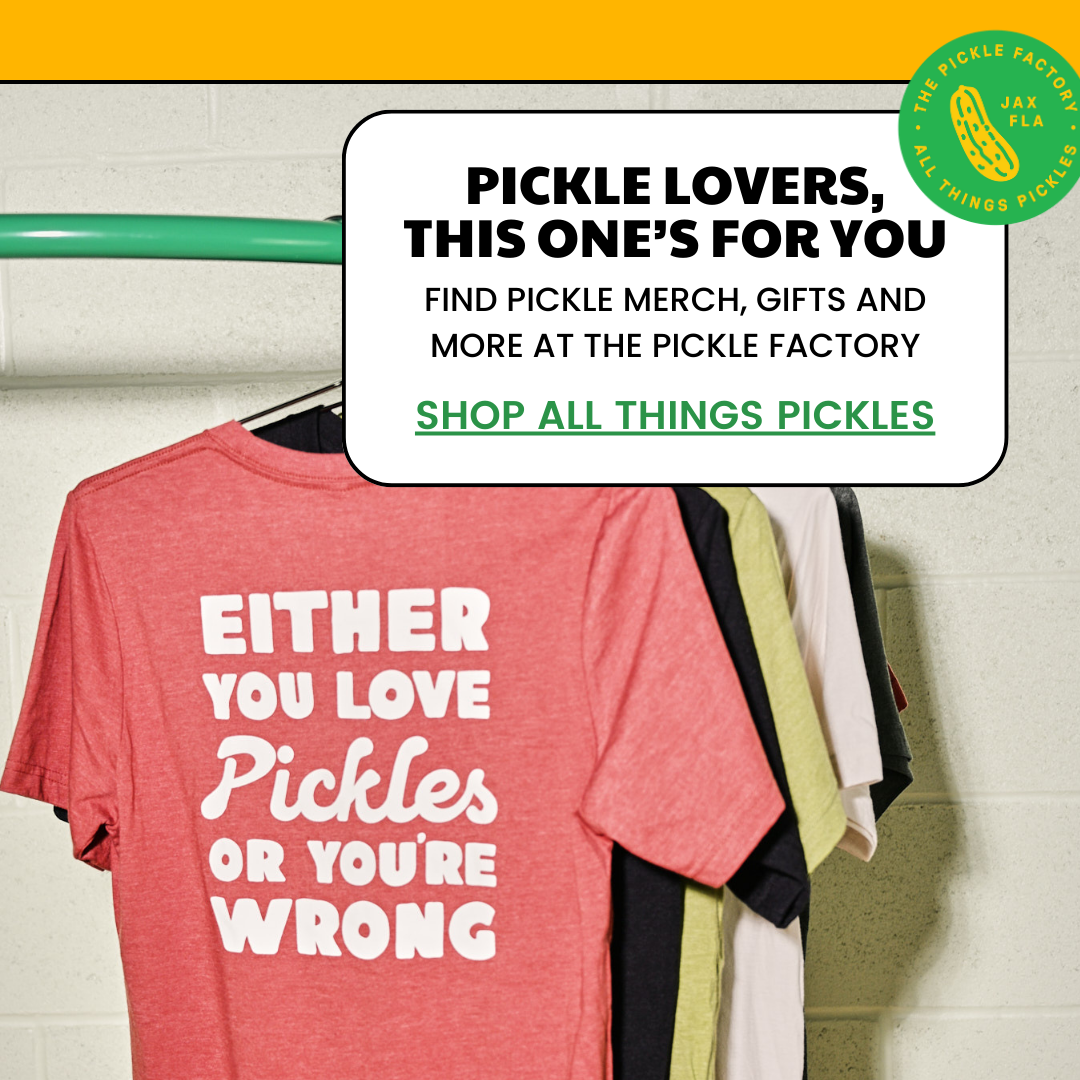shop all things pickles for merch and gifts at The Pickle Factory
