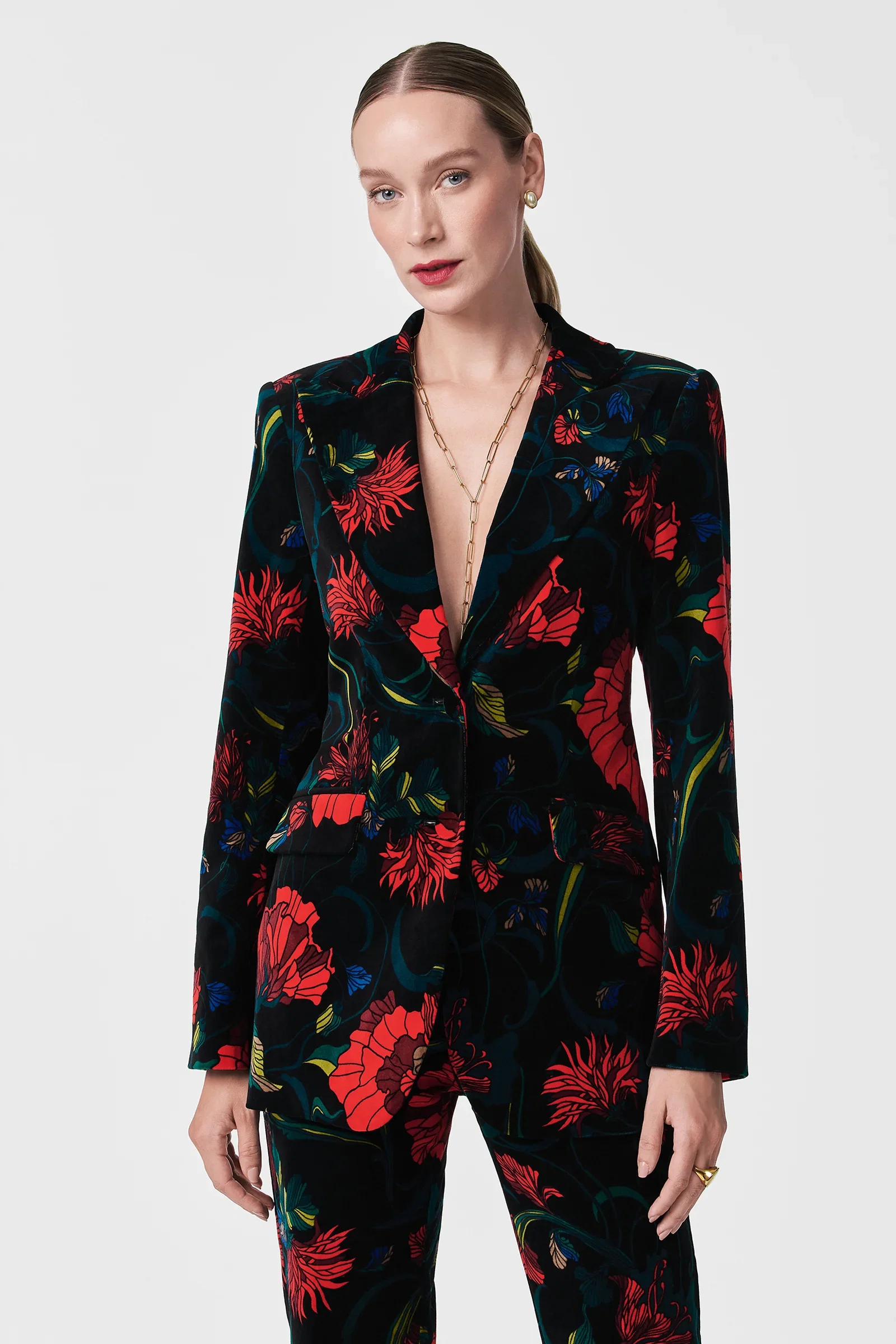 Image of Broadway Printed Velvet Jacket