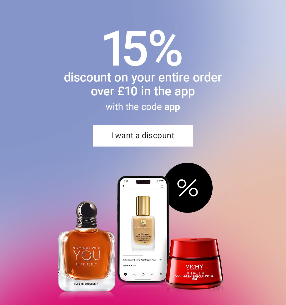 15% discount on
 your entire order