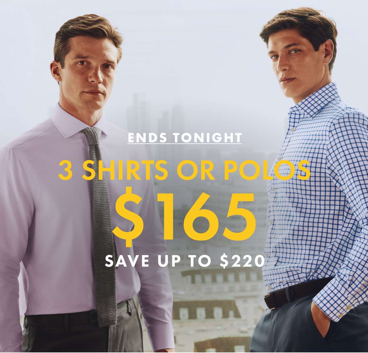 3 shirts or polos $165