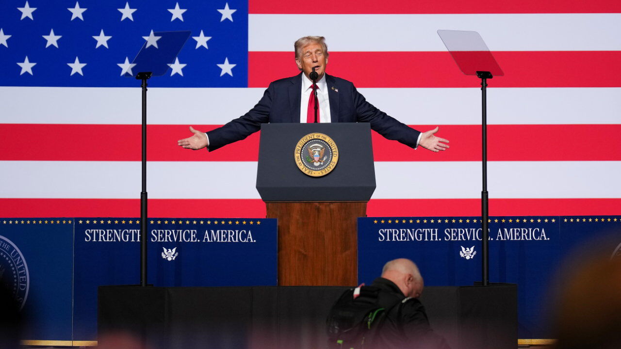 President Trump And Pete Hegseth Address U.S. Senior Military Leaders At Quantico