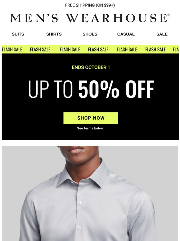 Men's Wearhouse Up to 50 off. 2 days only. Milled