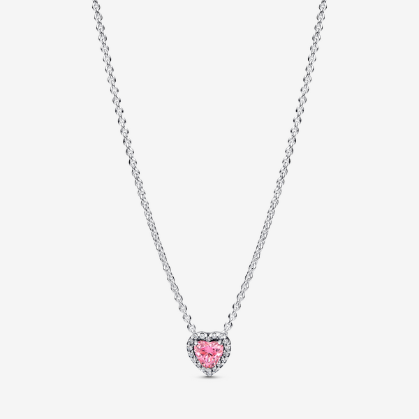 Pink Elevated Heart Necklace