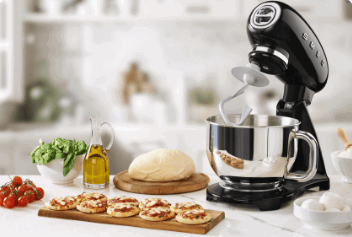 A food mixer in a kitchen setting
