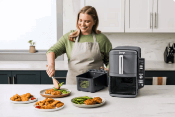 A woman in a kitchen