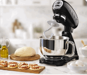 A food mixer in a kitchen setting