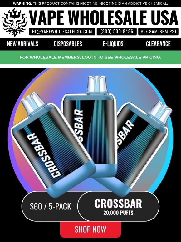Vape Wholesale USA: Crossbar 20K PMTA  | Milled