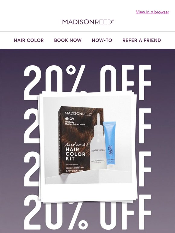 Madison Reed: 🎉 Limited Time: 20% OFF + FREE Shipping! | Milled