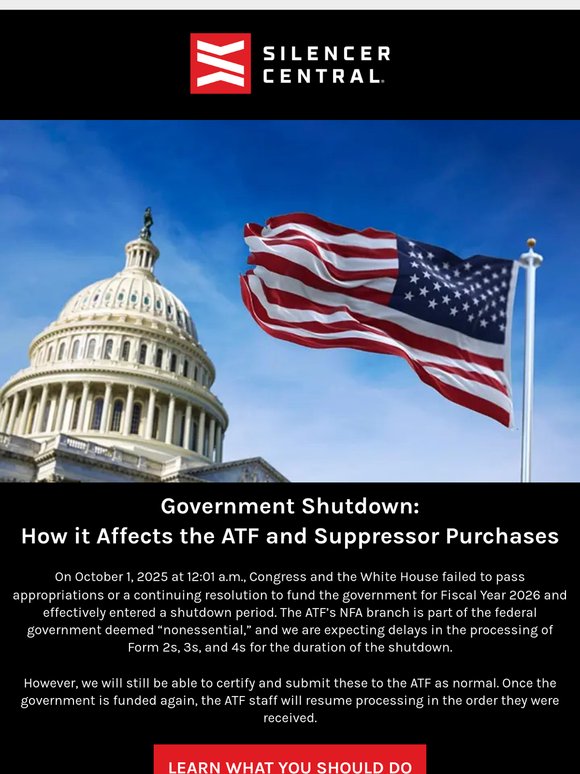 Silencer Central: How the Government Shutdown Affects the ATF and ...
