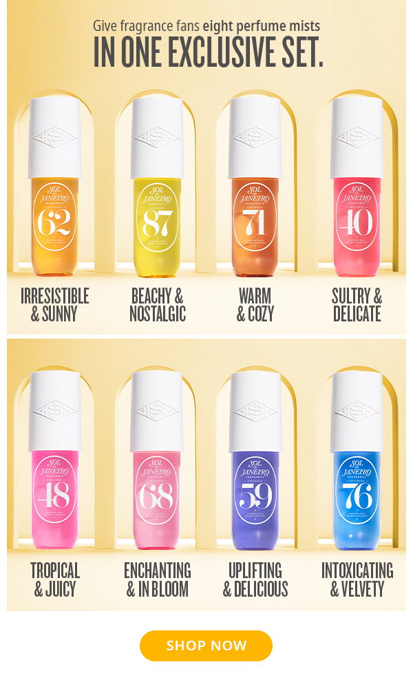 Give fragrance fans eight perfume mists in one exclusive set - SHOP NOW