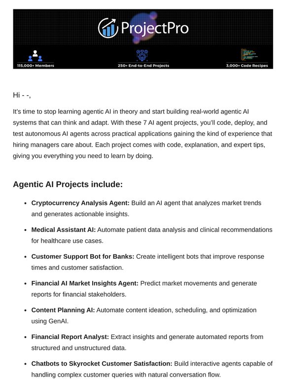 ProjectPro: Learn By Doing: 7 Real-World AI Agent Projects[With Source ...