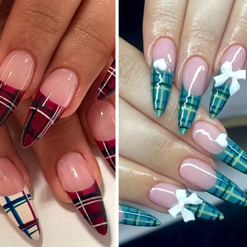 Plaid Nails Are All Over Our Feeds This Season