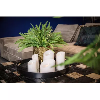 PTMD - 5 delige Led kaarsen set - BEIGE - echte wax - bewegende vlam - timer functie