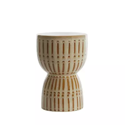Light&living Bijzettafel Ø28,5x42 cm FINCA keramiek glans crème+bruin