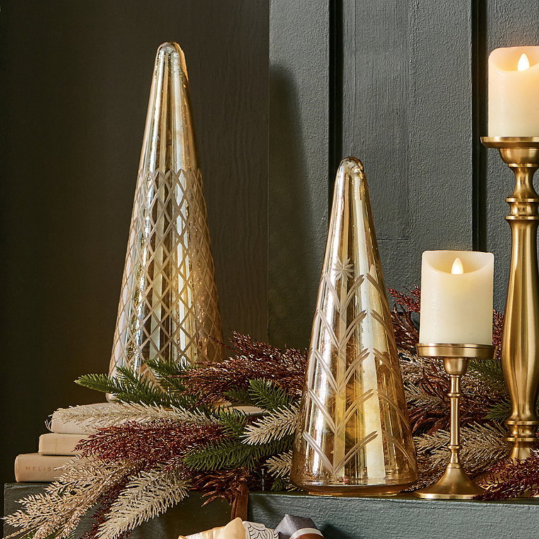 Vintage Glass Trees, Set of 2