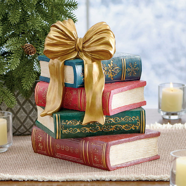 Vintage Christmas Book Stack