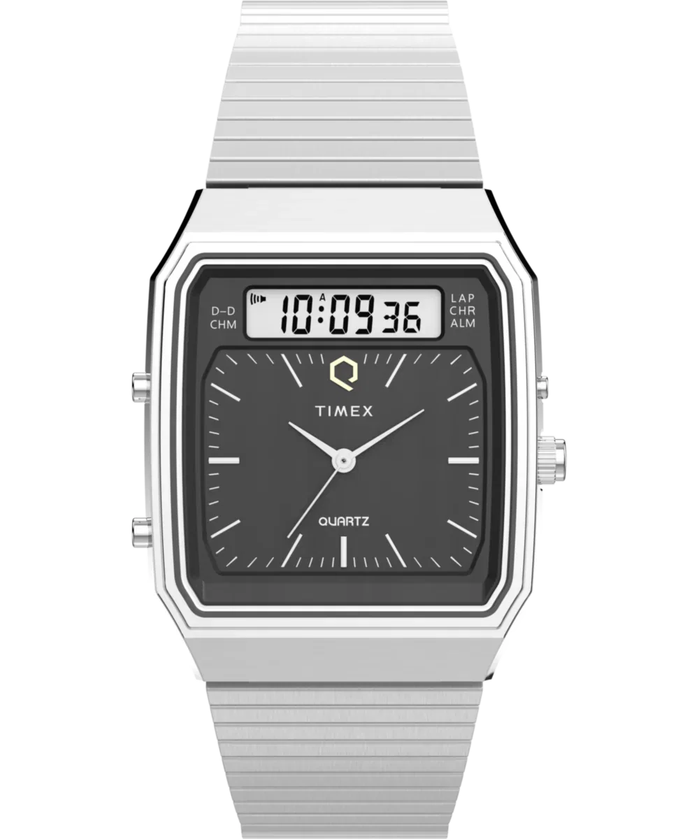 Image of Q Timex® 1982 Ana-Digi Reissue 33mm Stainless Steel Bracelet Watch 