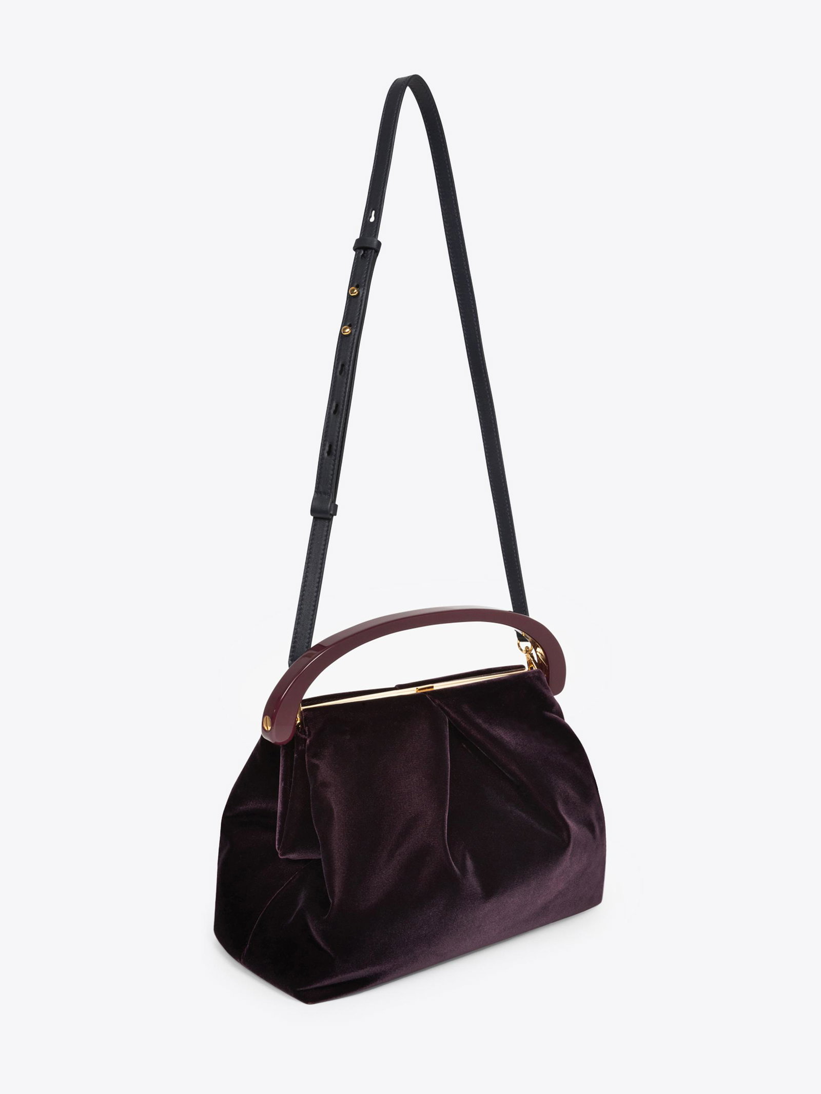 Pleated velvet bag