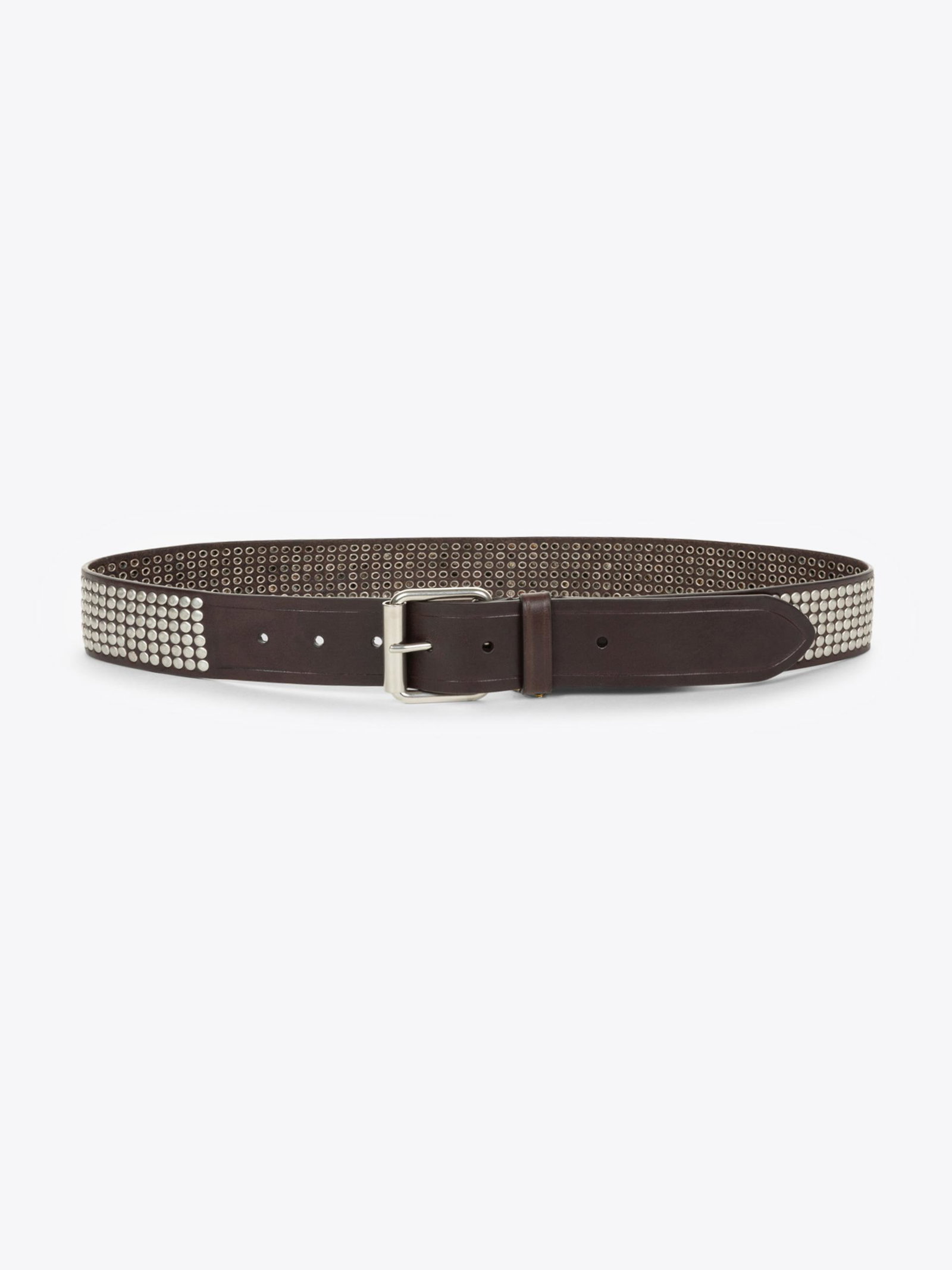 Studded leather belt