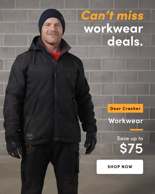 Door Crasher Save up to $75 on Workwear