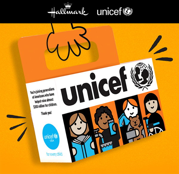 A photo of the UNICEF trick-or-treat box.