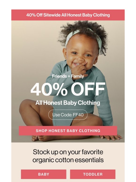 Get 40% Off All Honest Baby Clothing