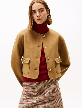 Jacke aus Double Face-Wollmix