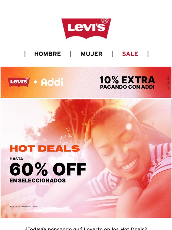 Levi's: 🥵 En HOT DEALS tienes hasta 60% OFF + 10% extra con ADDI 🔥 | Milled