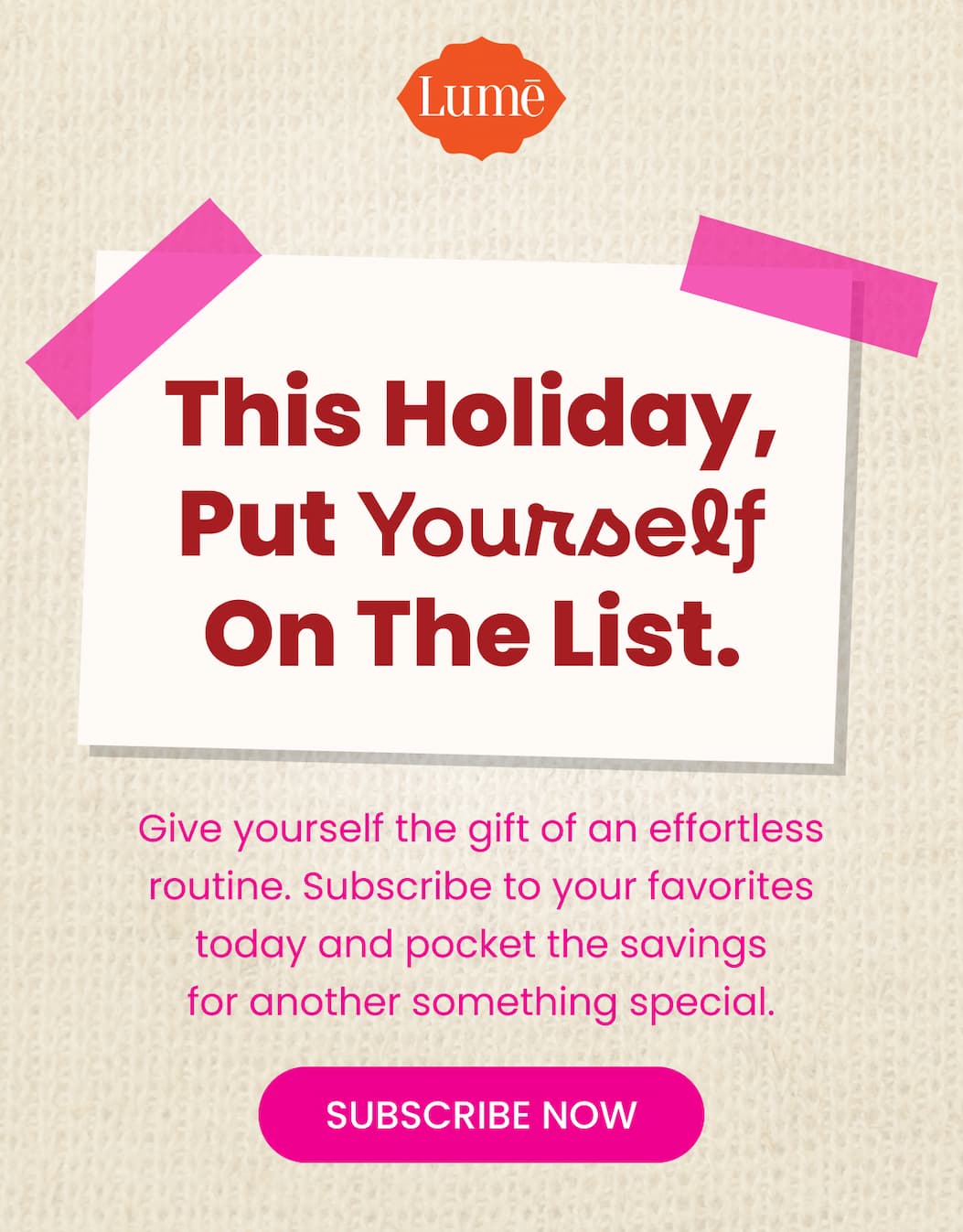 This Holiday, Put Yourself On The List.