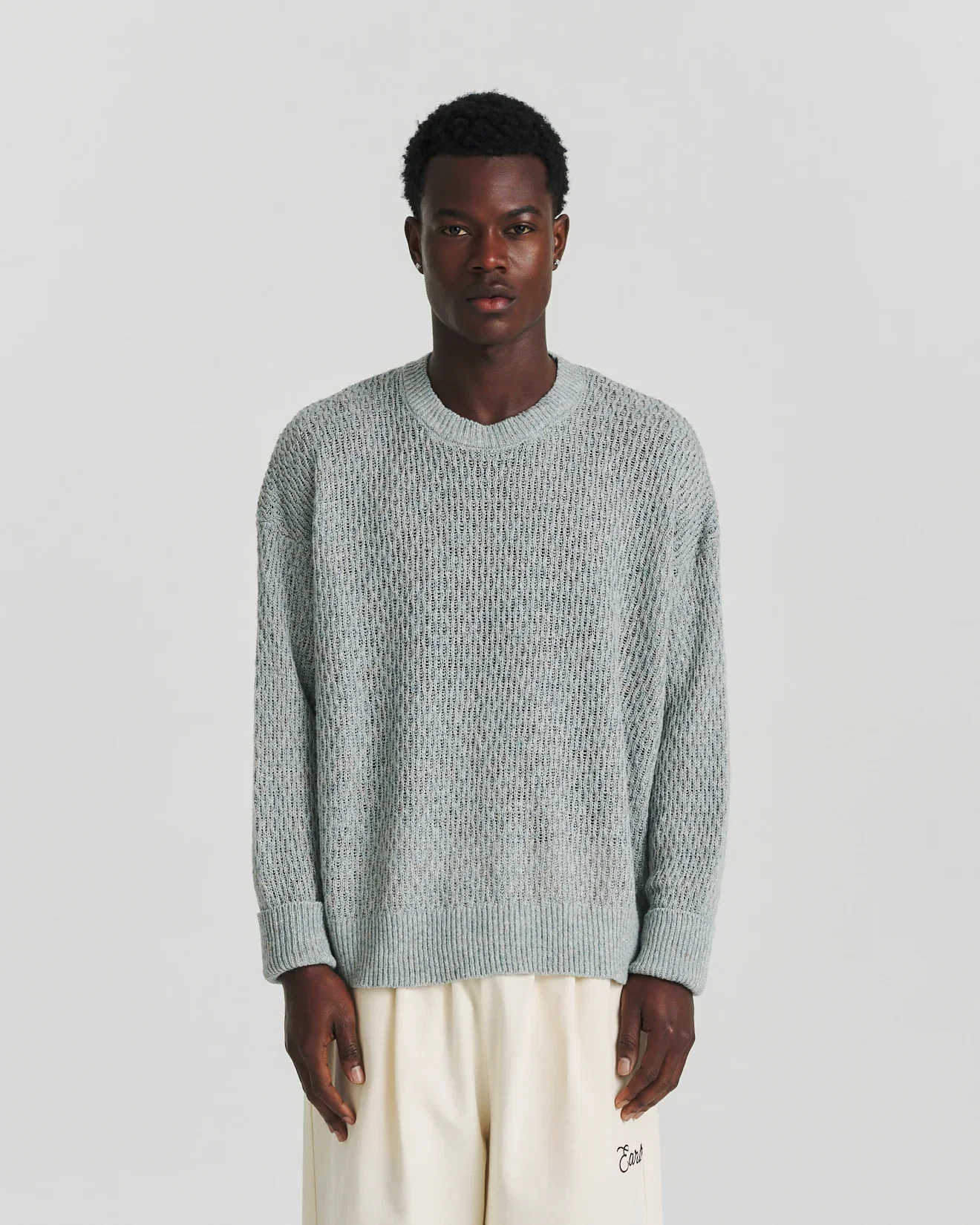 Image of Linen Knit Crew - Blue