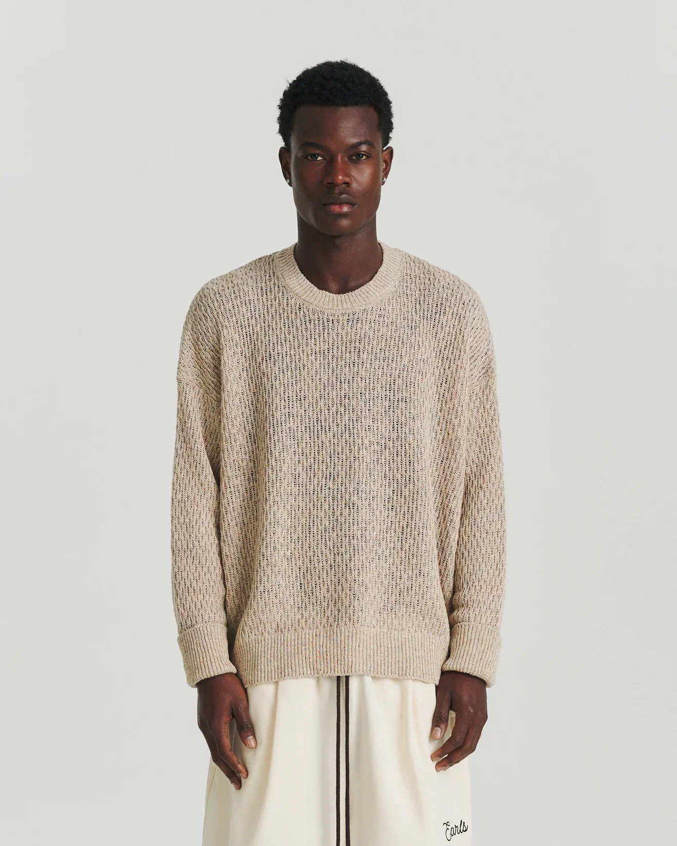 Image of Linen Knit Crew - Orange