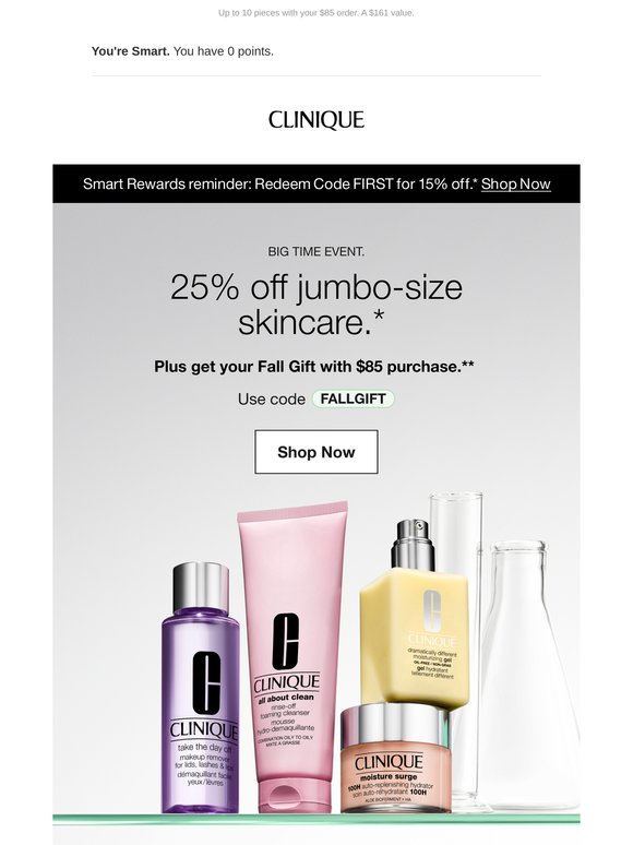 Save 25% on jumbo skincare. PLUS get a Fall Gift.