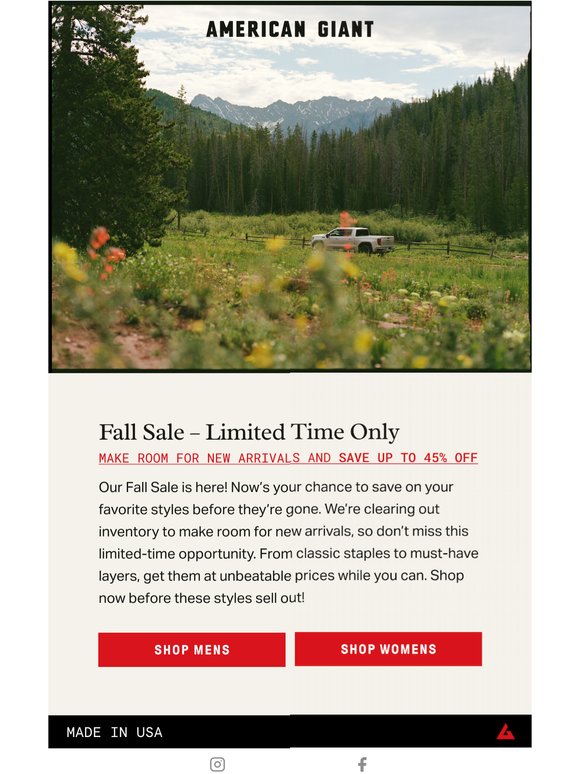 Our Fall Sale Starts Now