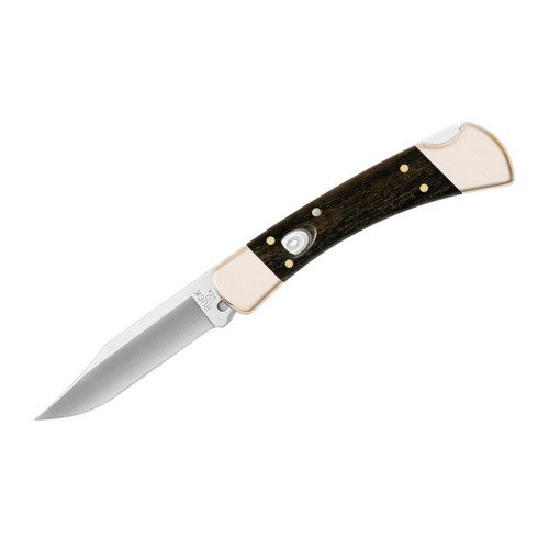 BUCK KNIVES 110 AUTO Folding Knife 3.75" Clip Point Blade w/ Macassar Ebony DymaLux Handles