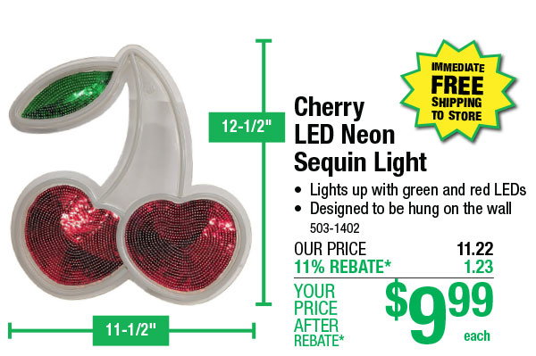 Cherry LED Neon Sequin Light - ONLY $9.99 After Rebate*!