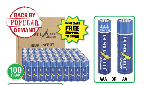 Powercell™ Alkaline Batteries - ONLY $14.99 After Rebate*!