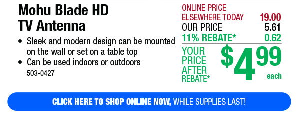 Mohu Blade HD TV Antenna - FREE Shipping To Store!