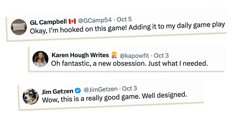 Screenshots of 3 positive comments about Reunion