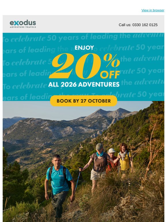 Exodus Travels: Think Big For 2026 With Our Biggest Offer Of The Year ...