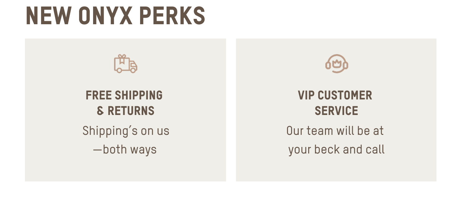 NEW ONYX PERKS