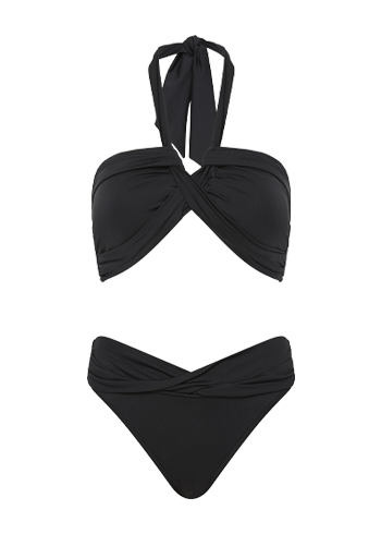 Seafolly Collective Halter Bandeau Bikini Top - Black