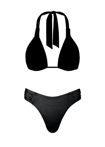 Seafolly Collective Multi Fit Longline Triangle Bikini Top - Black