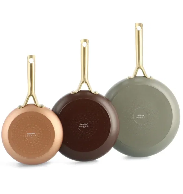 greenpan shades terra 3 piece frypan set