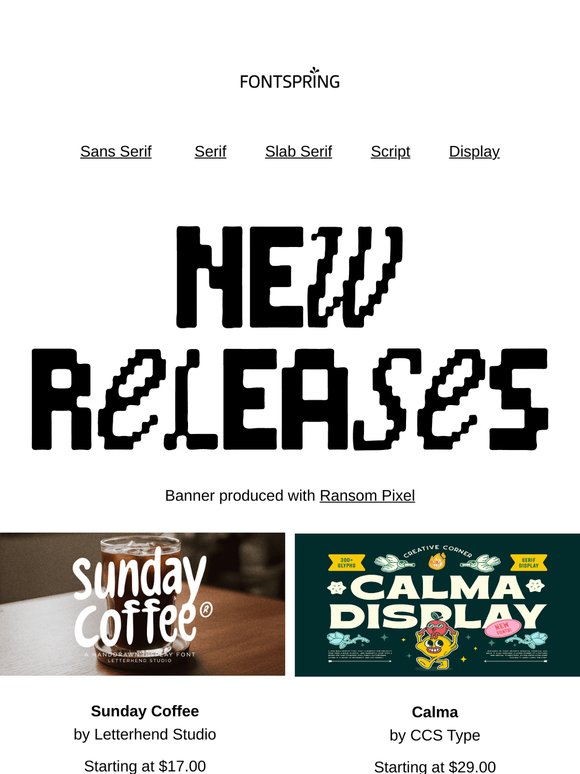 Fontspring: New Font Releases | Fontface | Milled