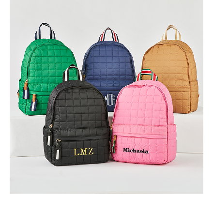 Embroidered Shiraleah Quilted Backpack