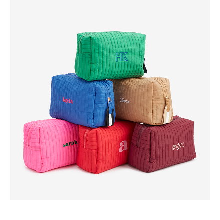 Embroidered Ezra Cosmetic Bags