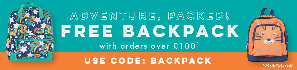 FREE BACKPACK WITH ORDERS OVER £100