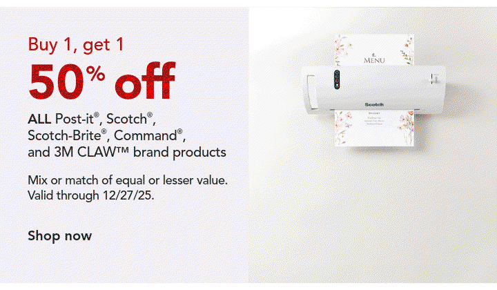 buy one get one 50% off 3m products