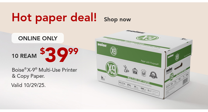 $39.99 boise x9 10rm case paper