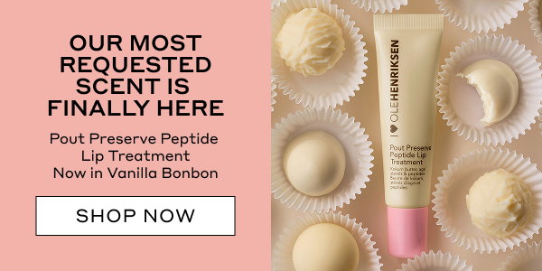 OUR MOST REQUESTED SCENT IS FINALLY HERE Pout Preserve Peptide Lip Treatment Now in Vanilla Bonbon SHOP NOW